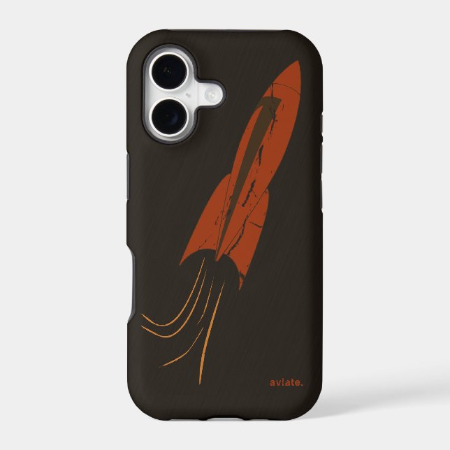Retro Red Rocket iPhone 5 Case by aviate. (Back)