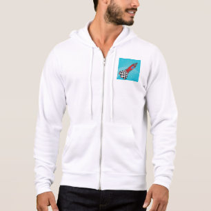 Retro Red Rocket Ship in Space Galactic Hoodie