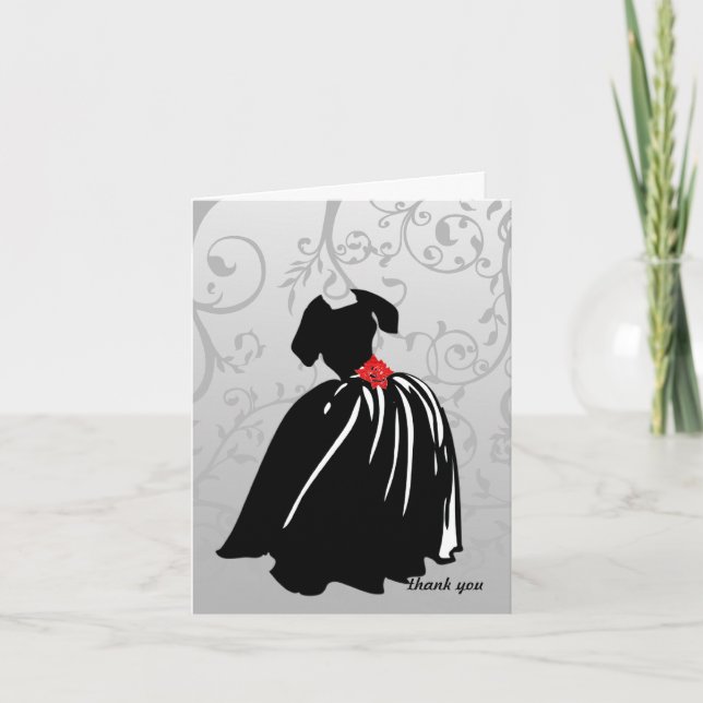 Retro Red Rose Thank You (Front)