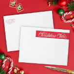 Retro Red Script Christmas Cheer Return Address Wrap Around Label<br><div class="desc">This elegant and festive holiday return address label features a classic white background with retro red script and typography. The greeting says "Christmas Cheer". Customise it with your own name and address.</div>