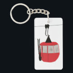 Retro Red Ski Gondola Lift Personalised Key Ring<br><div class="desc">Minimalist red gondola lift design for skiers and skiing enthusiasts. Red ski gondola is perfect personalised festive Christmas holiday gift for him or her. Xmas ski skiing skier gifts.</div>