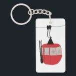 Retro Red Ski Gondola Lift Personalised Key Ring<br><div class="desc">Minimalist red gondola lift design for skiers and skiing enthusiasts. Red ski gondola is perfect personalised festive Christmas holiday gift for him or her. Xmas ski skiing skier gifts.</div>