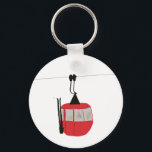 Retro Red Ski Gondola Lift Personalised Key Ring<br><div class="desc">Minimalist red gondola lift design for skiers and skiing enthusiasts. Red ski gondola is perfect personalised festive Christmas holiday gift for him or her. Xmas ski skiing skier gifts.</div>