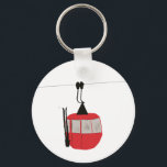 Retro Red Ski Gondola Lift Personalised Key Ring<br><div class="desc">Minimalist red gondola lift design for skiers and skiing enthusiasts. Red ski gondola is perfect personalised festive Christmas holiday gift for him or her. Xmas ski skiing skier gifts.</div>