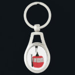 Retro Red Ski Gondola Lift Personalised Key Ring<br><div class="desc">Minimalist red gondola lift design for skiers and skiing enthusiasts. Red ski gondola is perfect personalised festive Christmas holiday gift for him or her. Xmas ski skiing skier gifts.</div>
