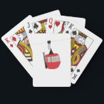 Retro Red Ski Gondola Lift Personalised Playing Cards<br><div class="desc">Minimalist red gondola lift design for skiers and skiing enthusiasts. Red ski gondola is perfect personalised festive Christmas holiday gift for him or her. Winter snow xmas ski skiing skier gifts.</div>