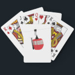 Retro Red Ski Gondola Lift Personalised Playing Cards<br><div class="desc">Minimalist red gondola lift design for skiers and skiing enthusiasts. Red ski gondola is perfect personalised festive Christmas holiday gift for him or her. Winter snow xmas ski skiing skier gifts.</div>