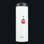 Retro Red Ski Gondola Lift Personalised Thermal Tumbler<br><div class="desc">Minimalist red gondola lift design for skiers and skiing enthusiasts. Red ski gondola is perfect personalised festive Christmas holiday gift for him or her. Winter snow xmas ski skiing skier gifts.</div>