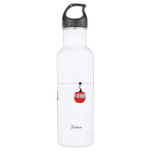 Retro Red Ski Gondola Lift Personalized 710 Ml Water Bottle