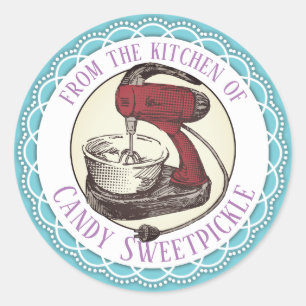 Retro red stand mixer from the kitchen of sticker