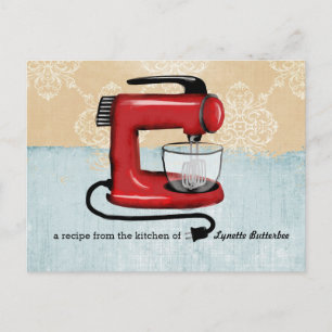 Retro red stand mixer recipe cards
