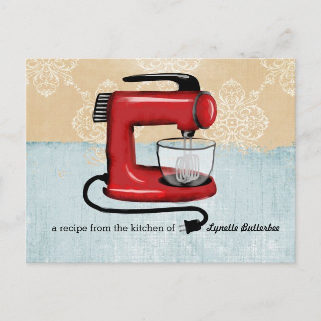 Retro red stand mixer recipe cards (Front)