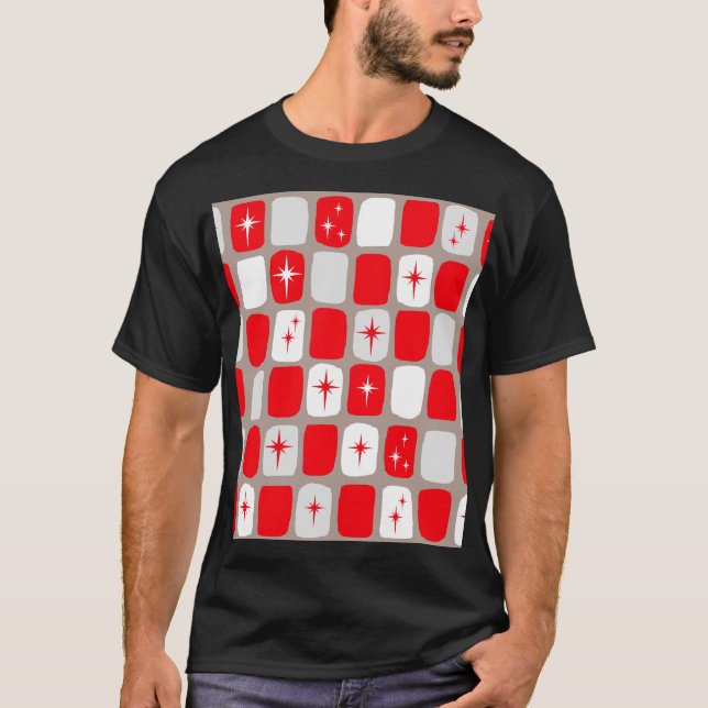Retro Red Starbursts T-Shirt (Front)