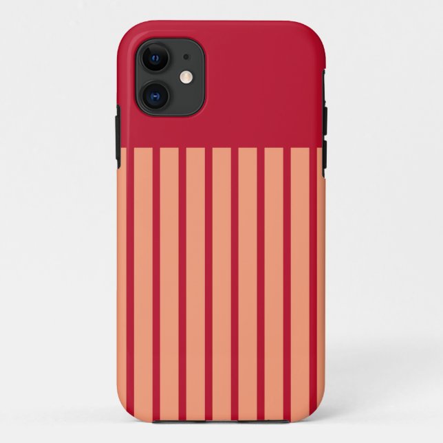 Retro Red striped pattern Case-Mate iPhone Case (Back)