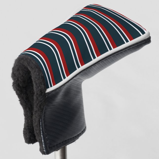 Retro Red Stripes Golf Head Cover (3/4 Front)