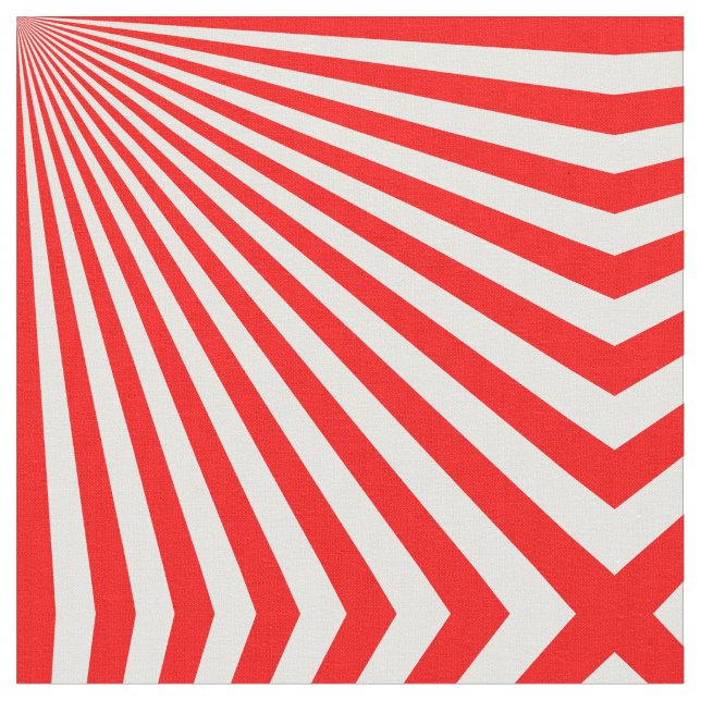 Retro Red Sun Rays Background Fabric (Close Up)