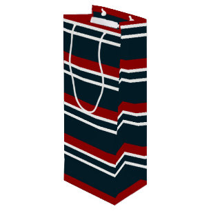Retro Red Tartan Stripe Wine Gift Bag