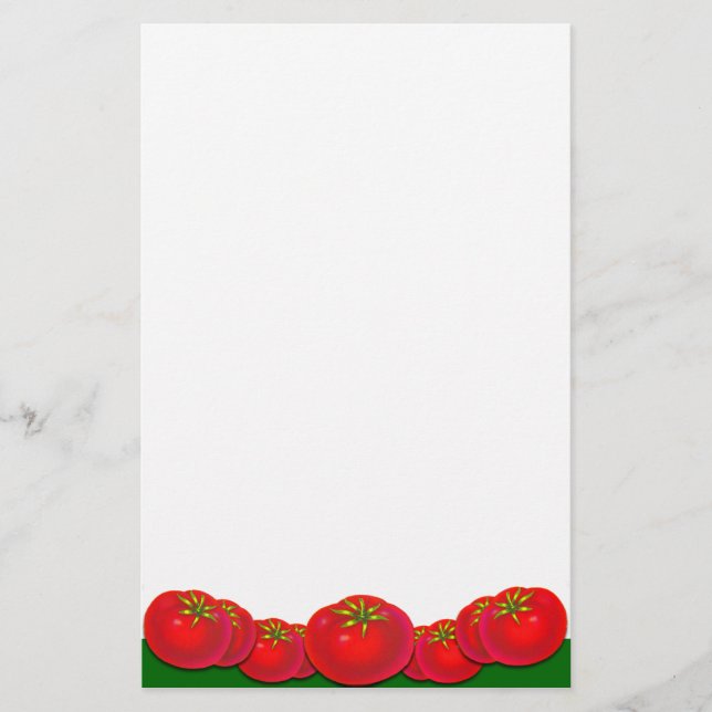 Retro Red Tomatoes Stationery (Front)