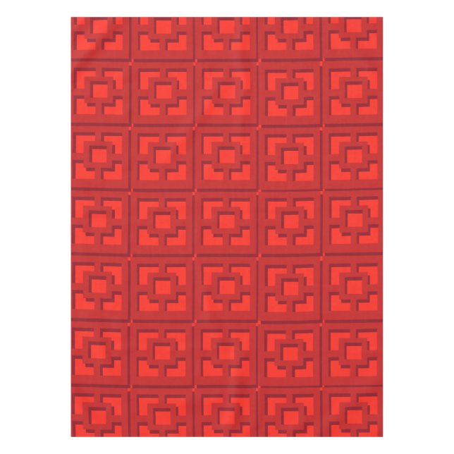 Retro Red Trellis Tablecloth (Front)