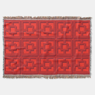 Retro Red Trellis Throw Blanket