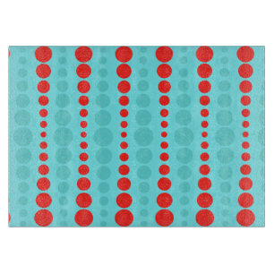 Retro Red & Turquoise Dots Cutting Board
