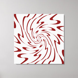 Retro Red Waves Abstract Art Canvas Print