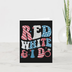 Retro Red White And I Do 4th Of July Bachelorette  Card