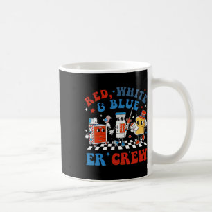 Retro Red White Blue Er Crew Emergency Room 4th Of Coffee Mug