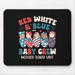 Retro Red White Blue Mouse Mat