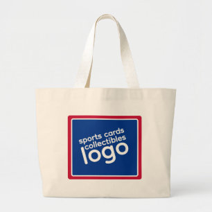 Retro Red White Blue Sports Cards Collectibles Large Tote Bag