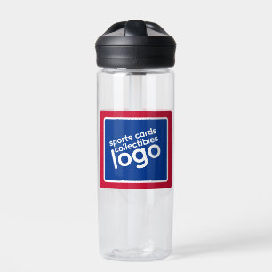 Retro Red White Blue Sports Cards Logo Water Bottle