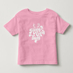 Retro Red White Merry everything Merry Christmas  Toddler T-Shirt