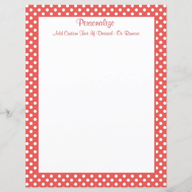 Retro Red & White Polka Dot Pattern Personalise (Front)