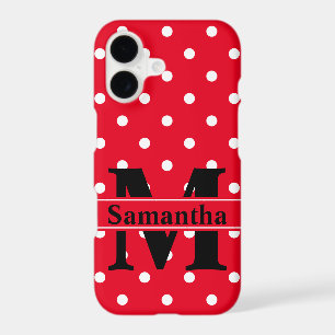 Retro Red White Polka Dots, Personalised