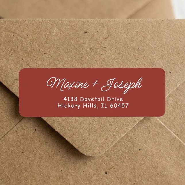 Retro Red & White Wedding Return Address (Retro red and white wedding return address label brings nostalgic style to your mail.)
