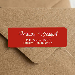 Retro Red & White Wedding Return Address
