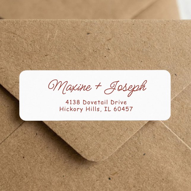 Retro Red & White Wedding Return Address Label (Retro red and white wedding return address label adds vintage charm to every envelope.)