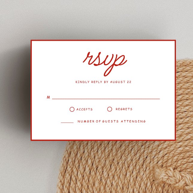 Retro Red & White Wedding RSVP Card (Retro red and white wedding RSVP cards bring vintage charm to your celebration planning.)