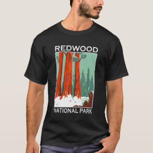 Retro Redwood National Park Outdoor Camping Souven T-Shirt