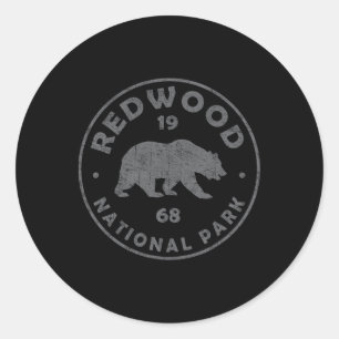 Retro Redwood National Park Women Men Kids Vintage Classic Round Sticker