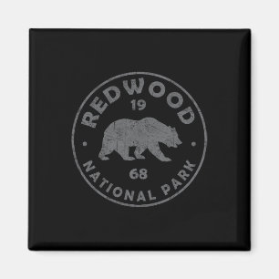 Retro Redwood National Park Women Men Kids Vintage Magnet