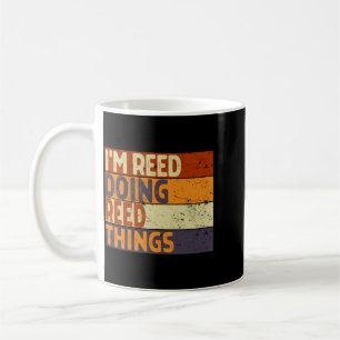 Retro Reed Doing Reed Things Funny Birthday Joke Coffee Mug
