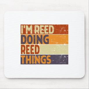 Retro Reed Doing Reed Things Funny Birthday Joke Mouse Mat