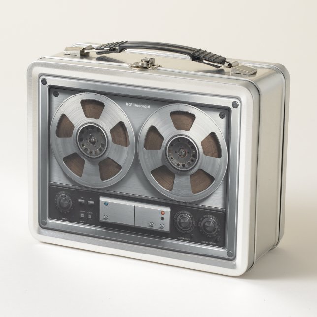 Retro reel to reel Metal Lunchbox (Front)