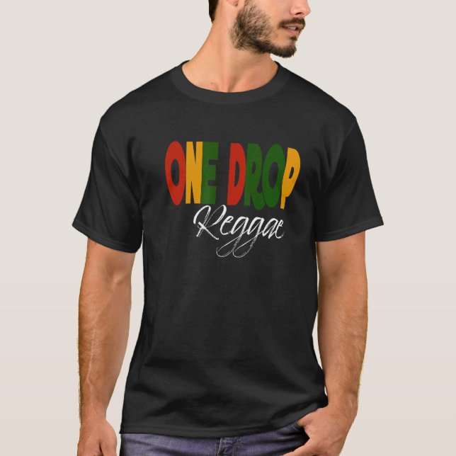 Retro Reggae Music One Drop Jamaica Roots & Cultur T-Shirt (Front)