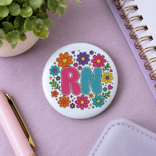 Retro Registered Nurse 6 Cm Round Badge