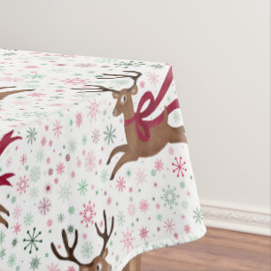 Retro Reindeer Atomic Mid Century Vintage Style Tablecloth