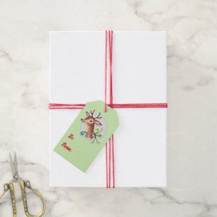 Retro Reindeer Christmas Gift Tags