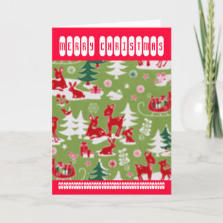 Retro Reindeer Romp Holiday Card
