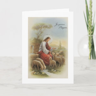 Retro Religious French Joyeuses Pâque Easter Card